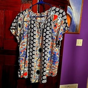 Short Sleeved Colorful Top